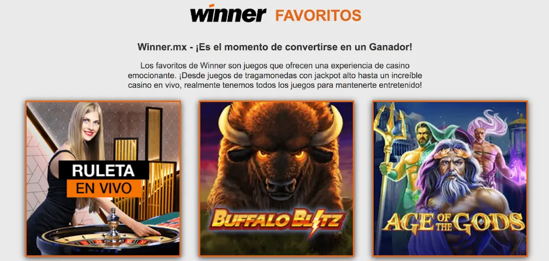 Juegos de casino en Winner