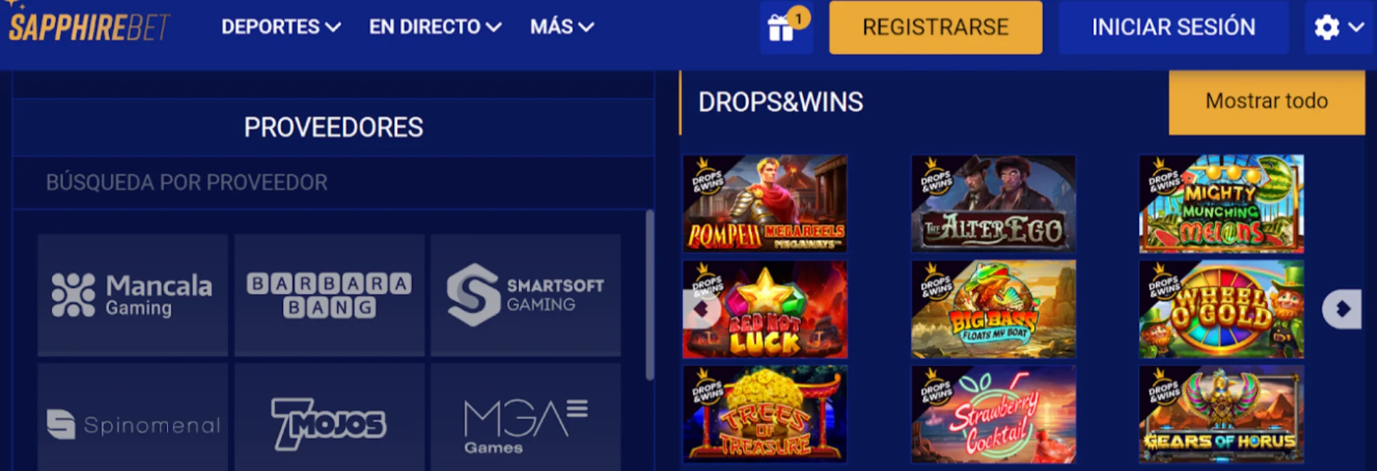 Sapphirebet casino reseña juegos