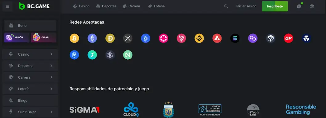 tether casinos México bcgame