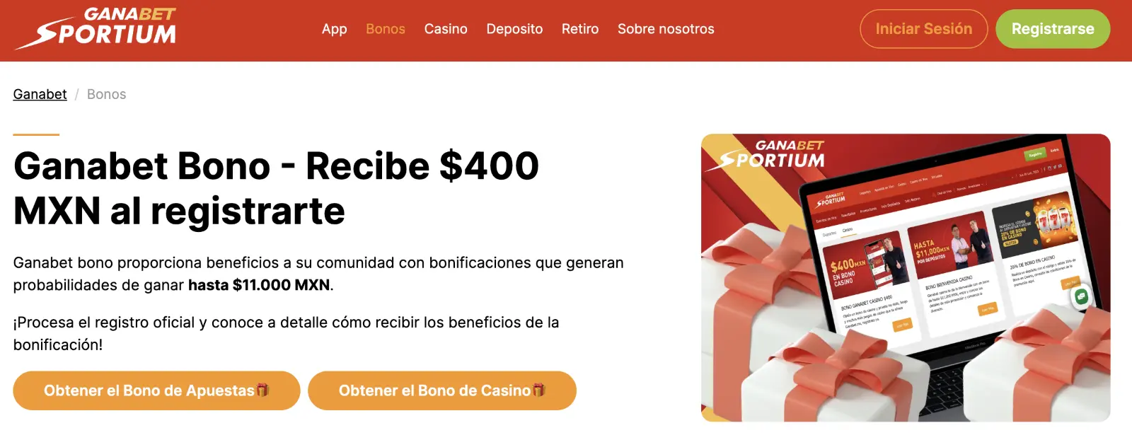 Ganabet bono S400 casino