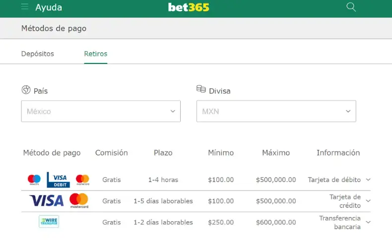 casinos retiros rápidos bet365