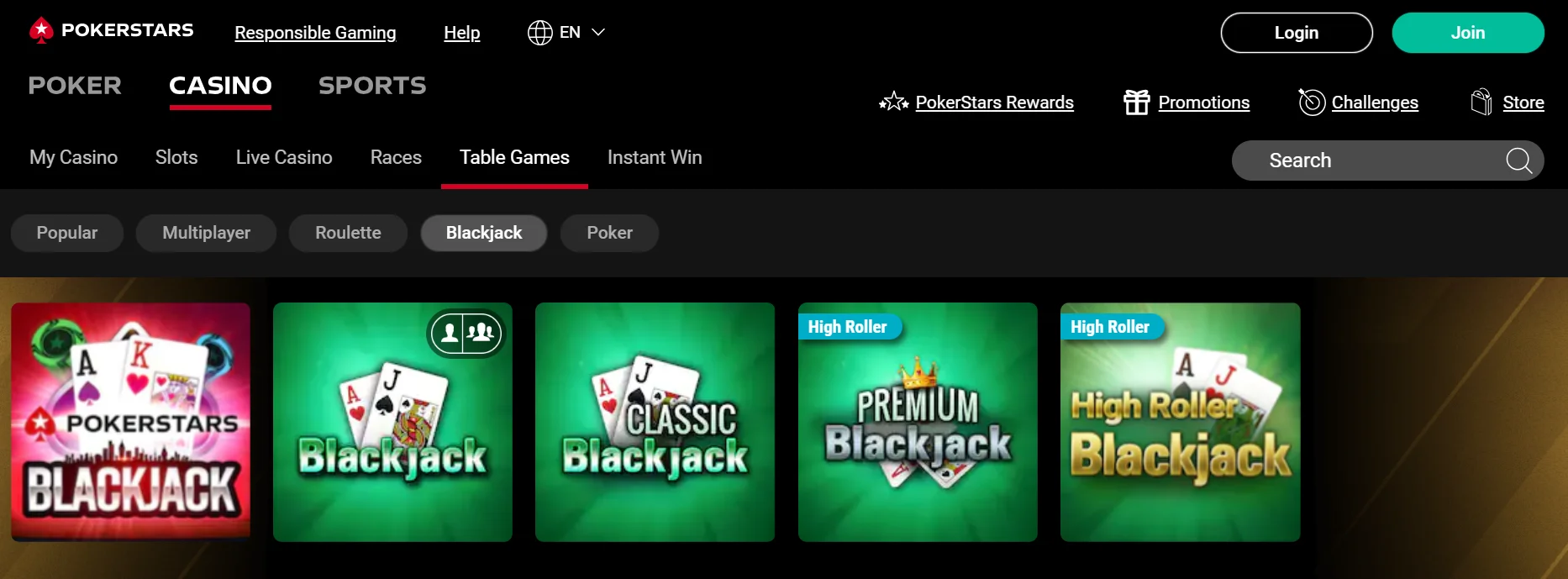 blackjack casinos México pokerstars