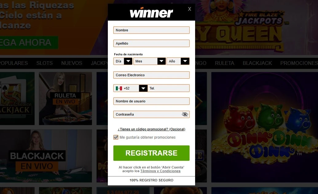 Cómo jugar en winner casino desde android e ios